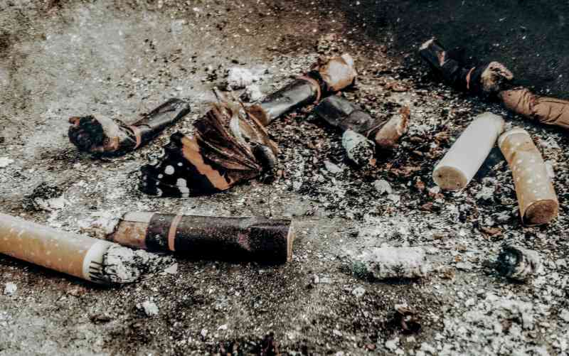 Foto de Sera Cocora no Pexels bitucas de cigarro jogadas no chão