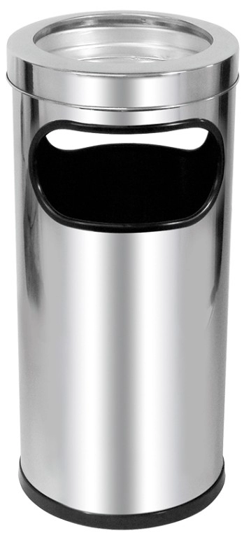 CINZEIRO LIXEIRA EM AÇO INOX COM ARO INOX 22L