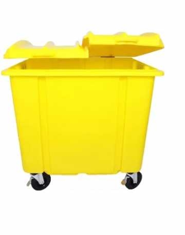 Container de Lixo 1.100 Litros com Tampa Bipartida - Rotomoldado